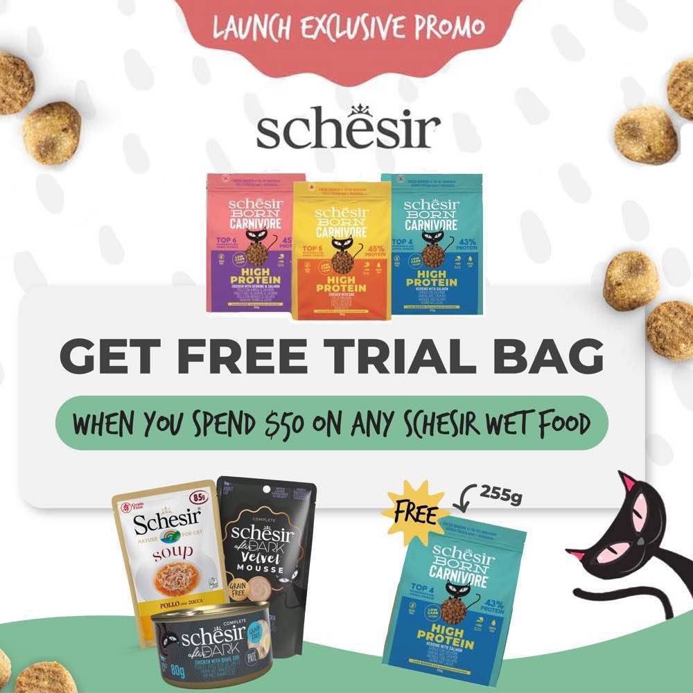 FREE W/MIN $50 SCHESIR WET FOOD (1 per customer): Schesir Born Carnivore Oven Baked Adult Dry Cat Food 255g