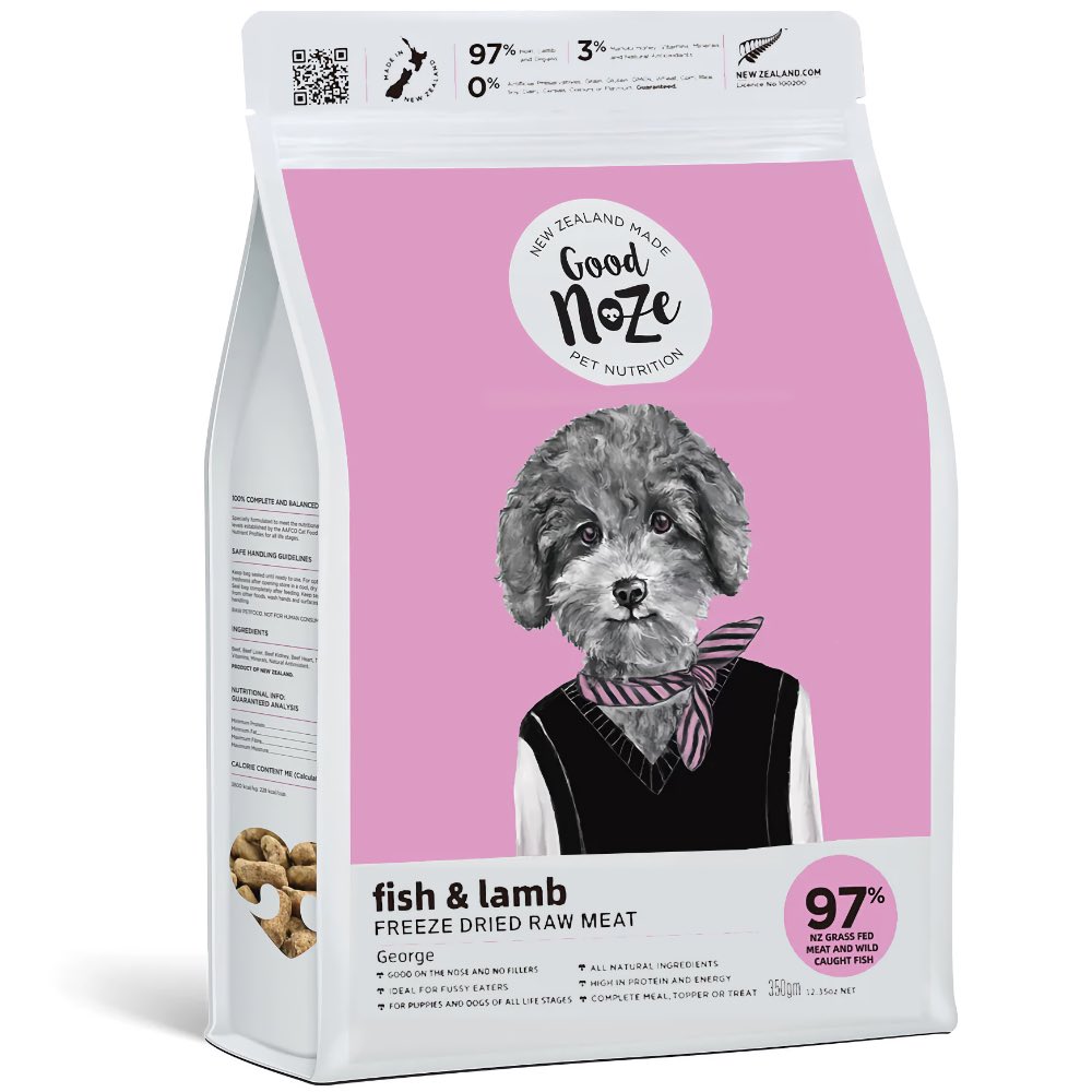 20% OFF: Good Noze NZ Fish & Lamb Freeze-Dried Dog Food 350g