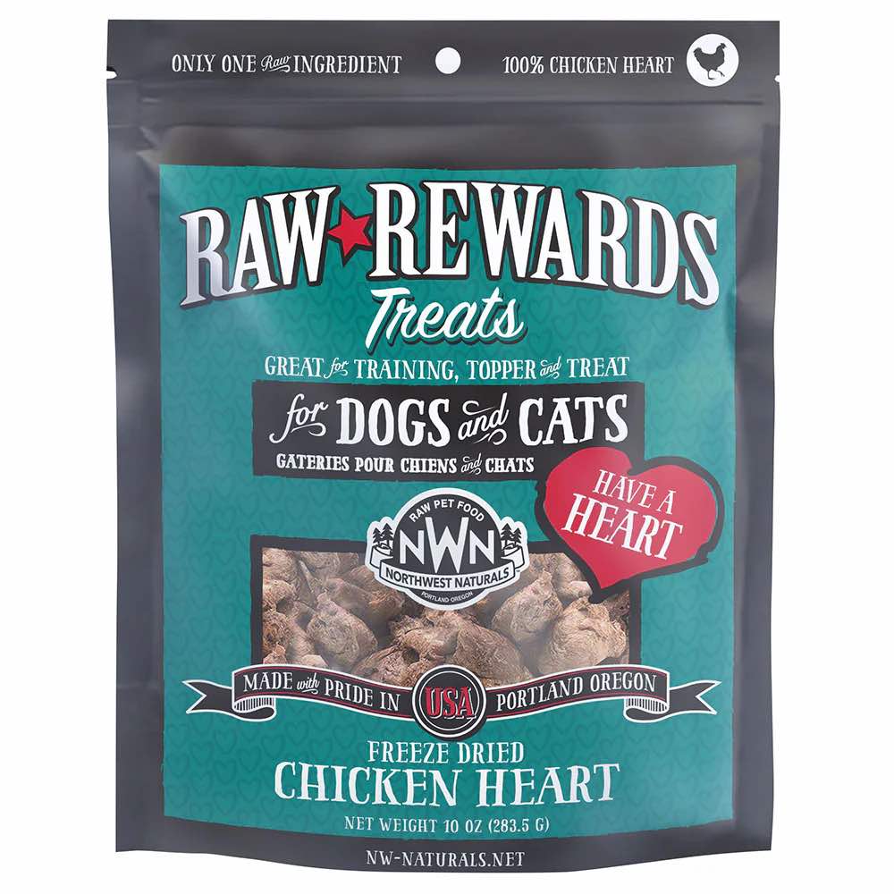 20% OFF 3oz (Exp Feb 26): Northwest Naturals Raw Rewards Chicken Heart Freeze-Dried Dog & Cat Treats