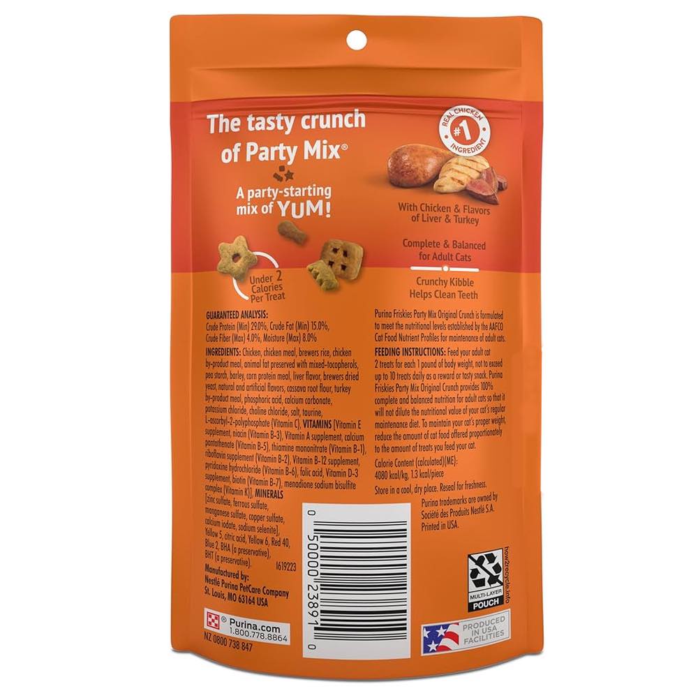 15% OFF: Friskies Party Mix Original Crunch Cat Treats 60g