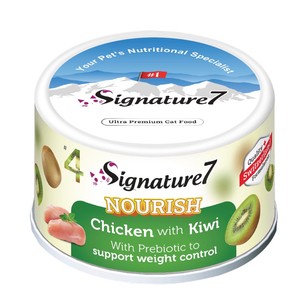 18% OFF: Signature7 Nourish Fruits Chicken with Kiwi & Prebiotic Canned Cat Food 80g