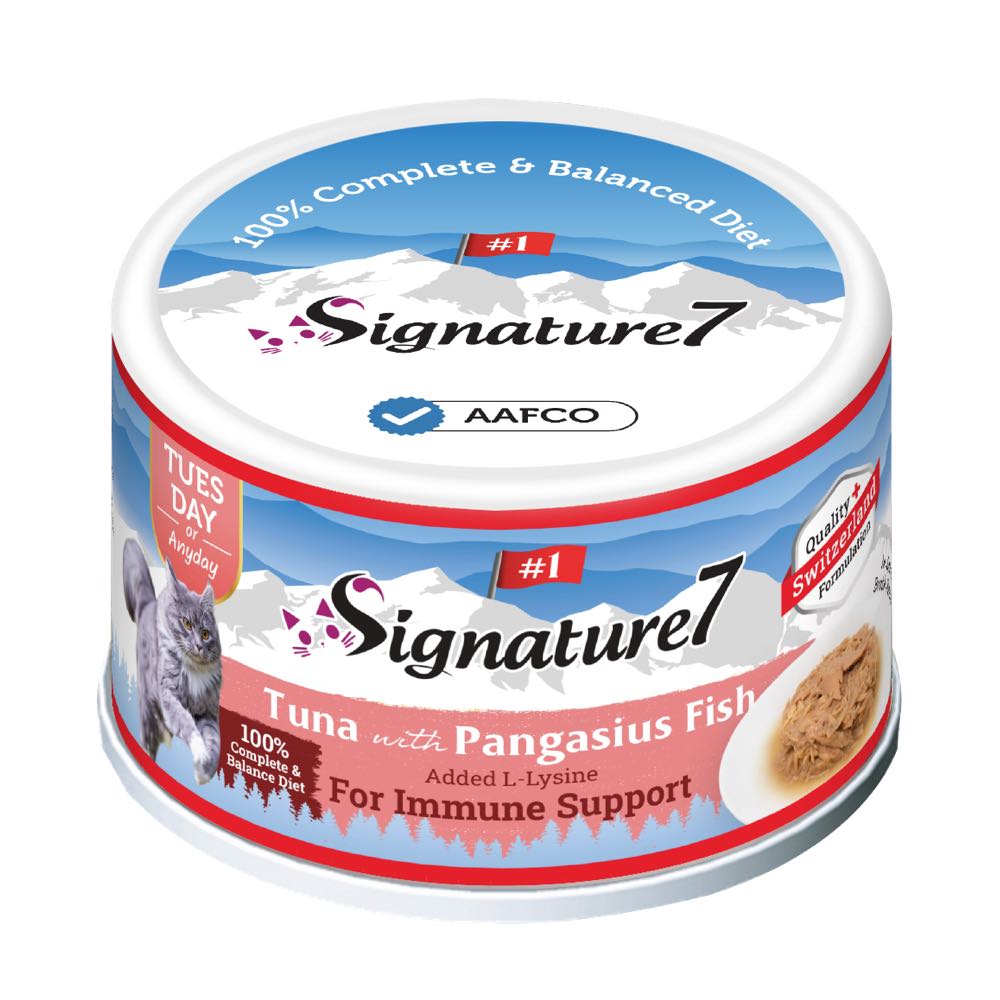 18% OFF: Signature7 Swiss Gravy Tuna with Pangasius fish & L-Lysine (Tues) Canned Cat Food 70g