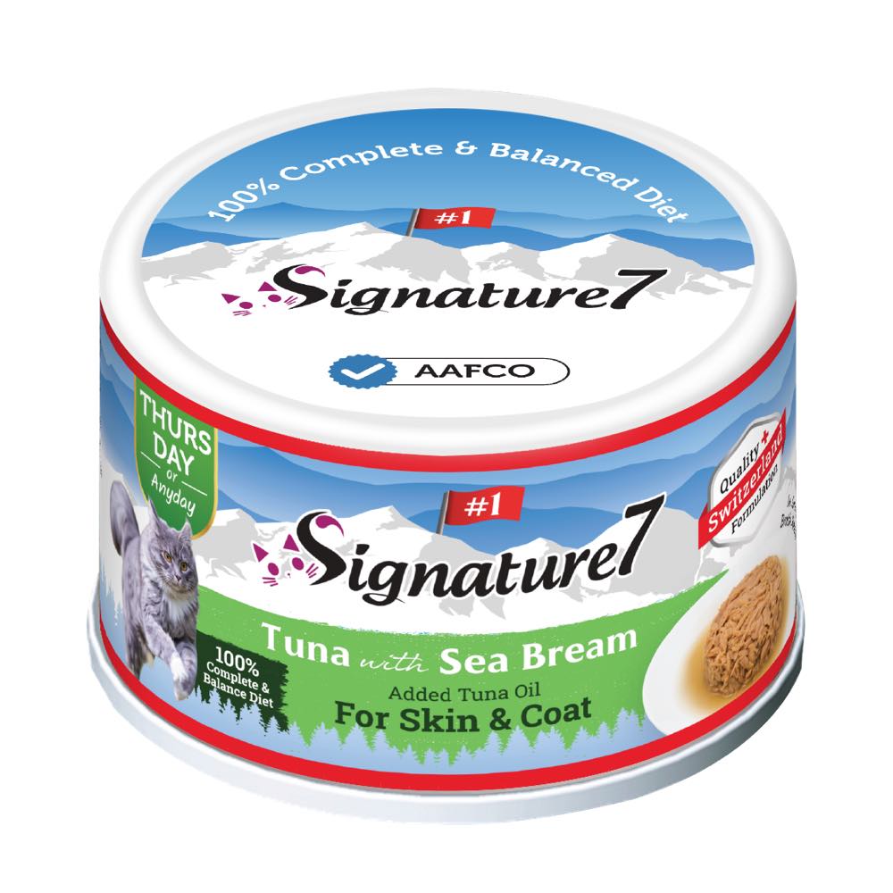 18% OFF: Signature7 Swiss Gravy Tuna with Sea Bream & Tuna Oil (Thurs) Canned Cat Food 70g