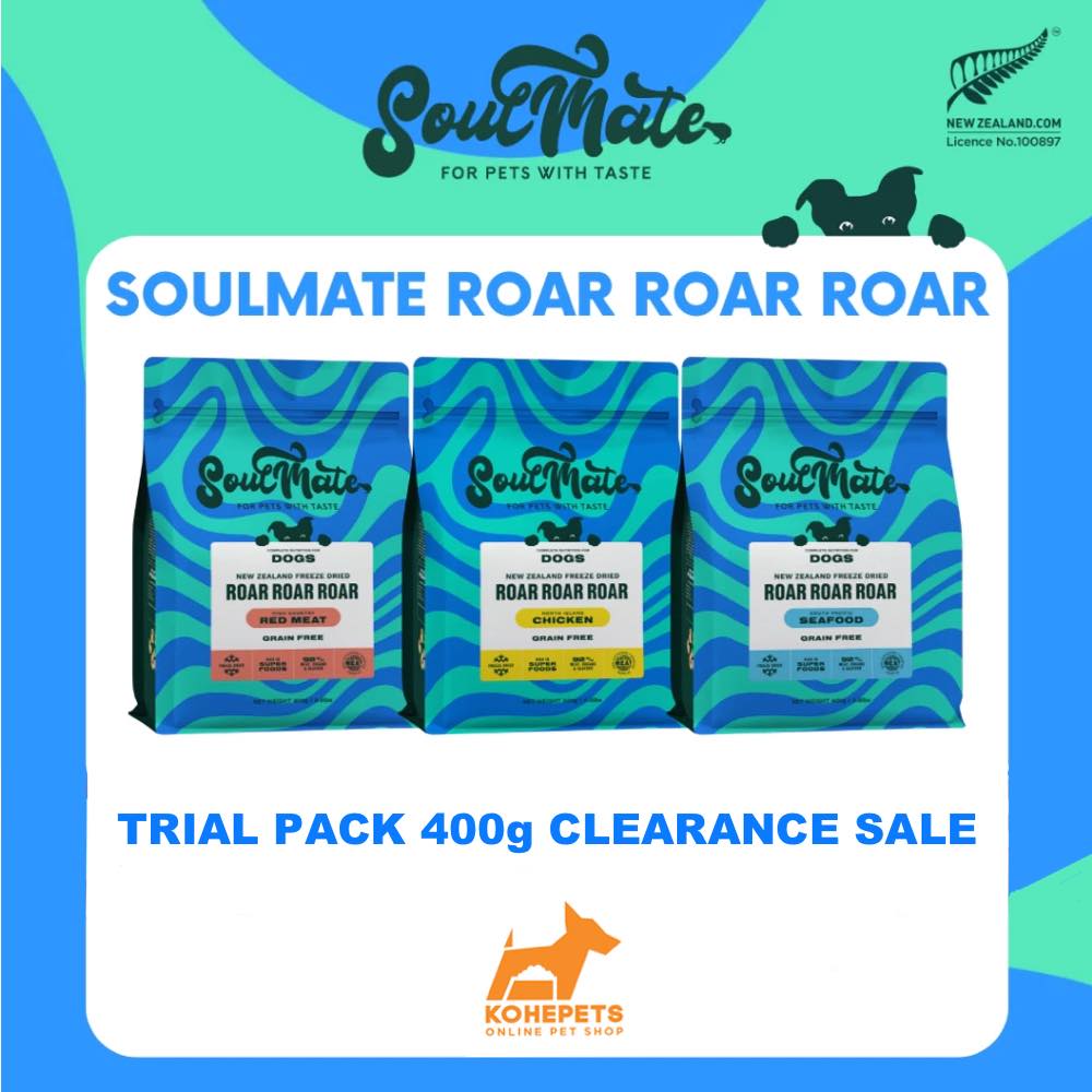 '70% OFF (Exp 19-27Sep25)': SoulMate Roar Roar Roar Freeze Dried Dog Food 400g