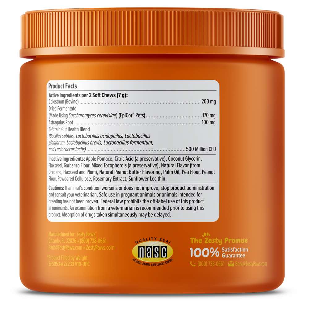 TRIAL SPECIAL $3 OFF (1 per order): Zesty Paws Aller-Immune Bites Peanut Butter Dog Supplement Trial Pack 10 chews