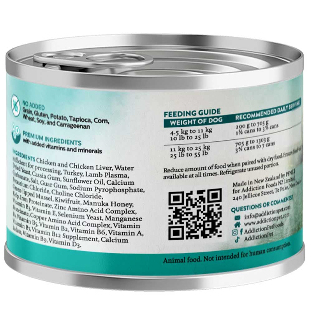 Addiction Wild Islands Island Chicken & Turkey Grain-Free Canned Dog Food 185g