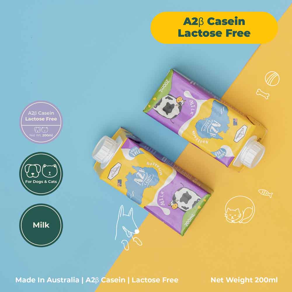 20% OFF (Exp 16Feb26): aTwoValley A2β-casein Lactose Free Pet Milk For Cats & Dogs 200ml