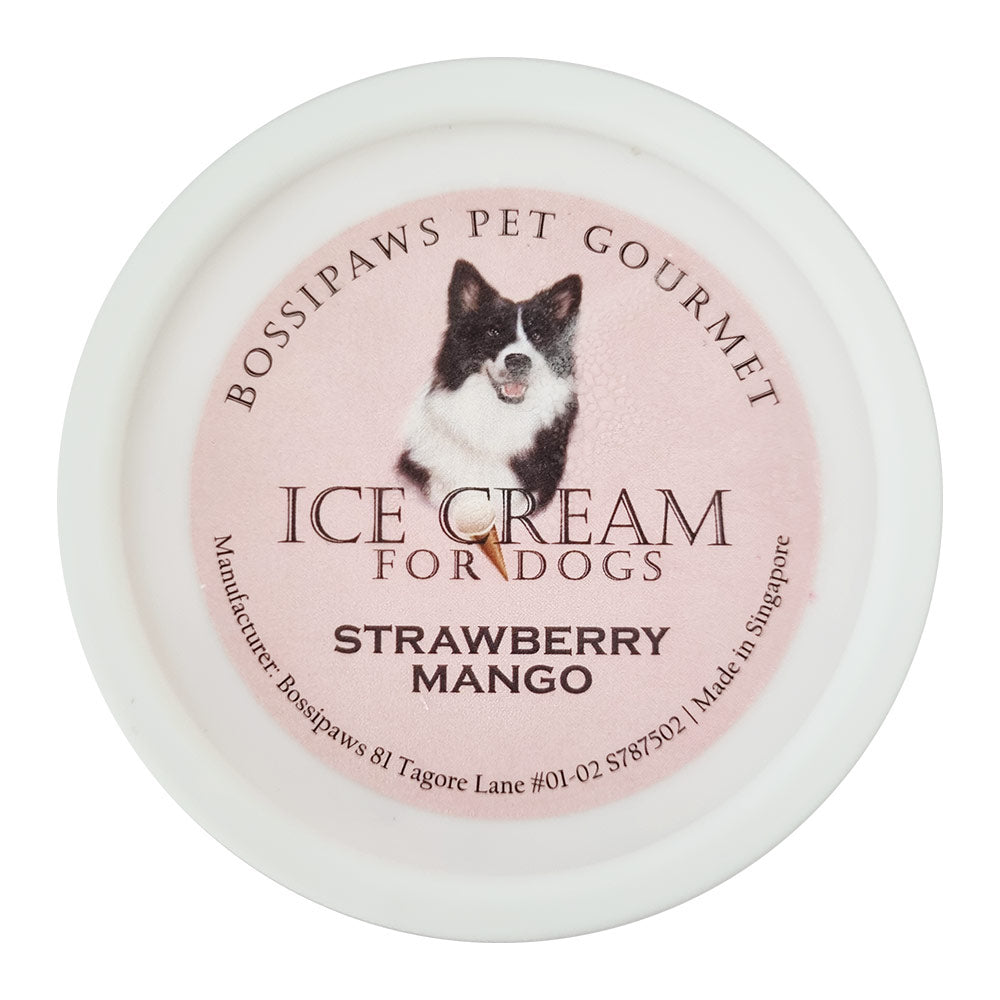 BossiPaws Ice Cream Strawberry Mango Frozen Dog Treat 200ml