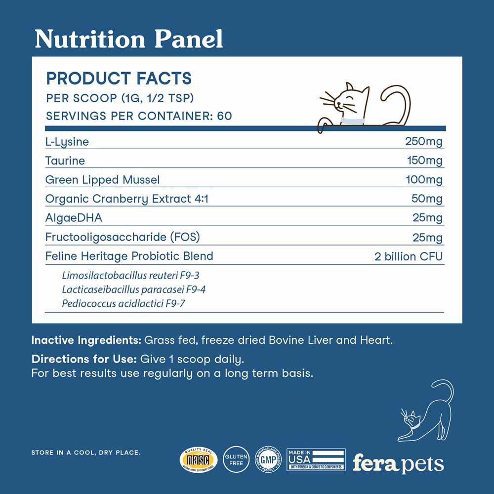 Fera Pets Wellness Blend Supplement Powder For Cats 60g