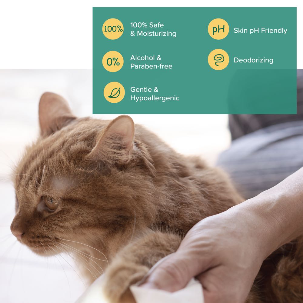 Nurture Pro AG+ Silver Green Tea Wipes For Cats & Dogs 10pc