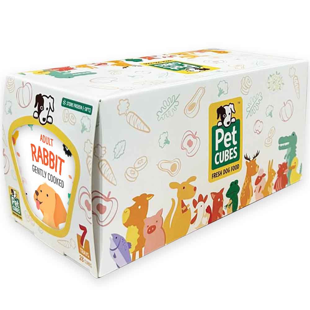 PetCubes Gently Cooked Rabbit Grain-Free Frozen Dog Food 2.24kg
