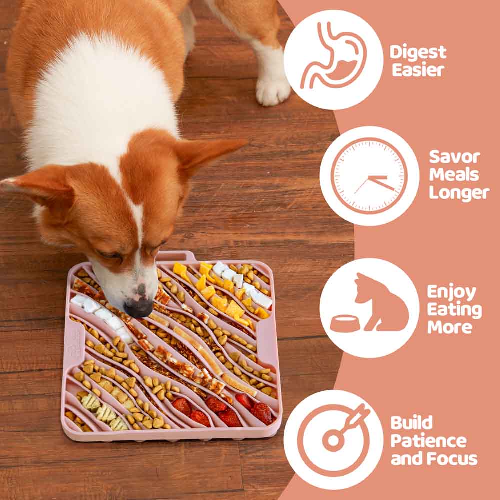 Puzzle Feeder Interactive Dog Lick Mat (Wave)