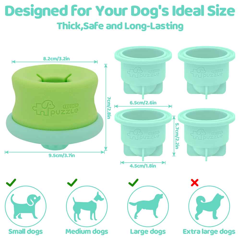 Puzzle Feeder Lickpop Green Interactive Treat Dispensing Dog Toy