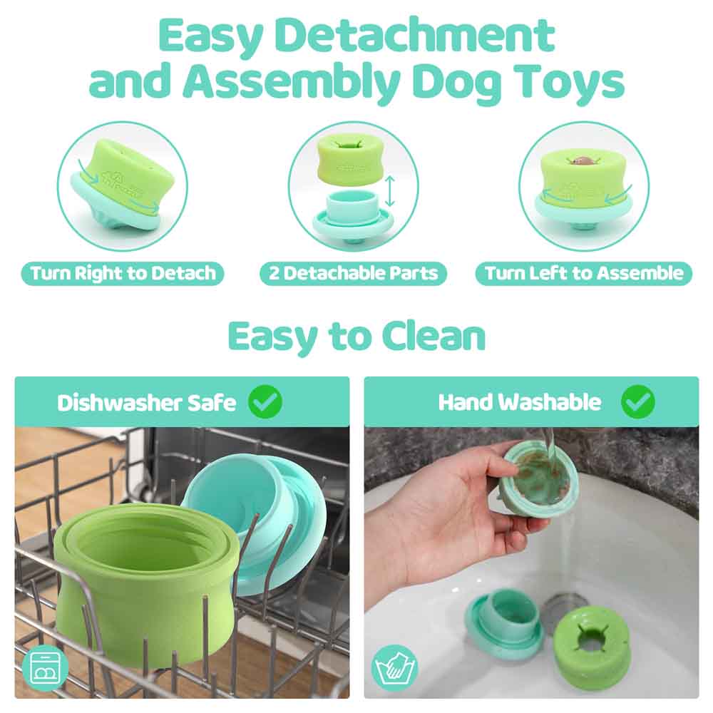 Puzzle Feeder Lickpop Green Interactive Treat Dispensing Dog Toy