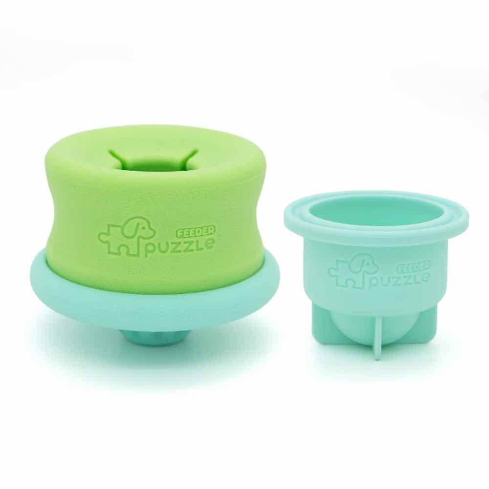 Puzzle Feeder Lickpop Green Interactive Treat Dispensing Dog Toy