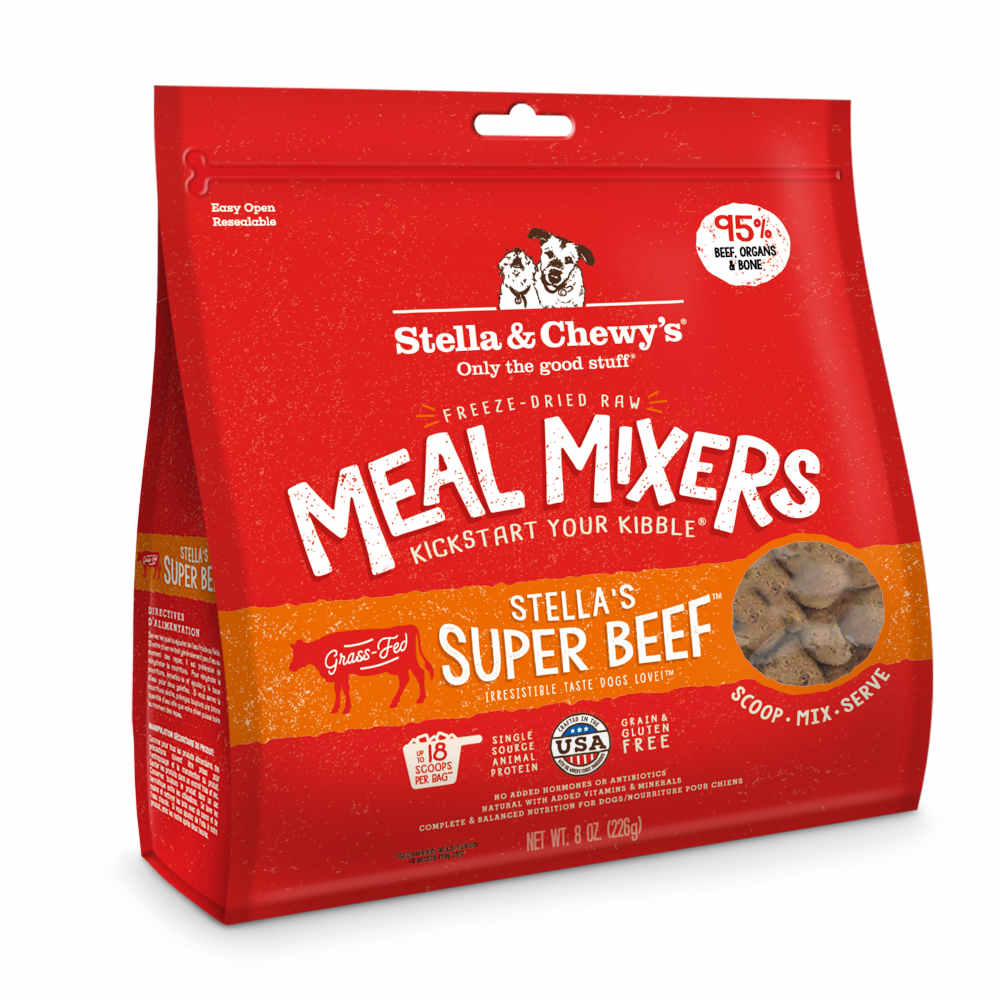 FREE SAMPLE (1 per order): Stella & Chewy’s Stella’s Super Beef Meal Mixers Grain-Free Freeze-Dried Raw Dog Food