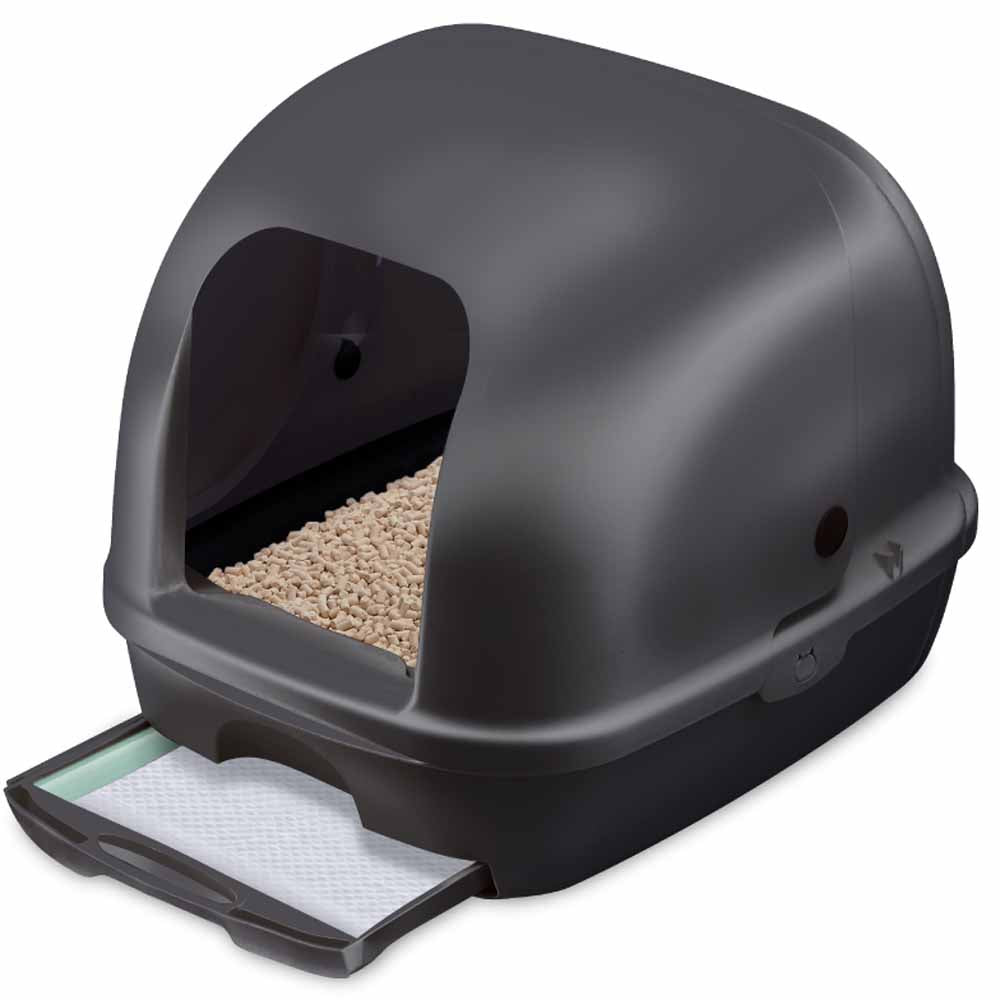 15% OFF: Unicharm Deo Toilet Full Cover Cat Litter Box (Dark Grey)